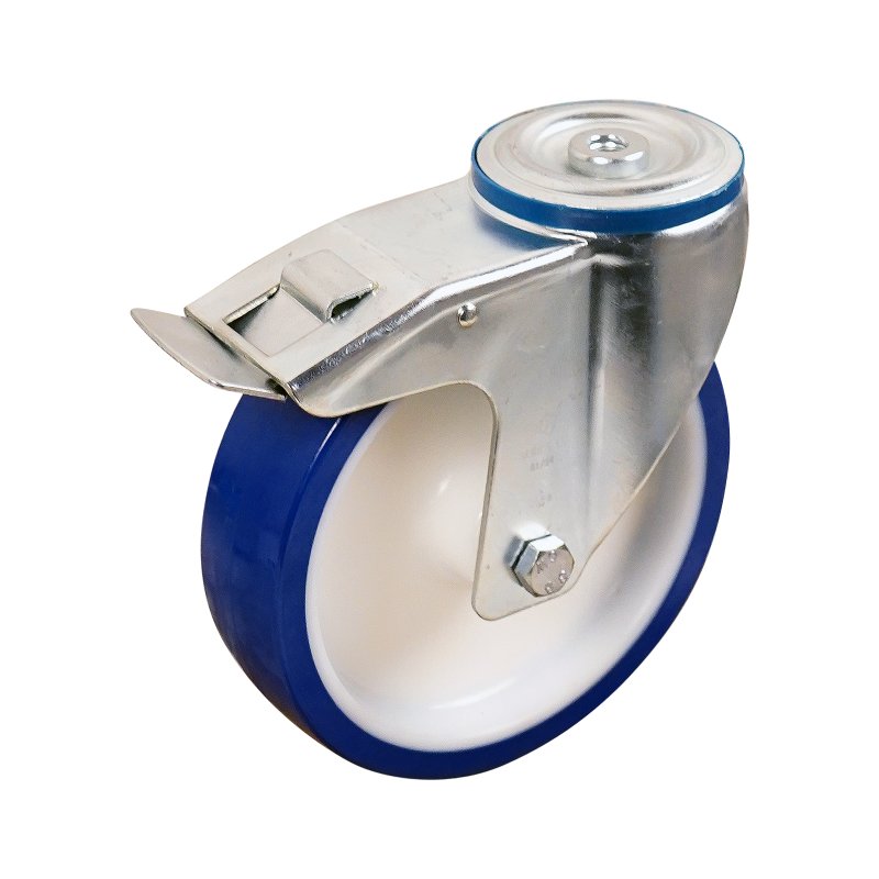 roulette pivotante avec frein 200mm série 27 ᠆ 15 trou pour boulon palier lisse