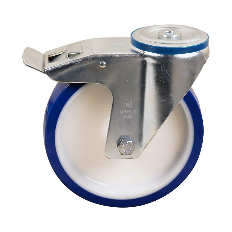 roulette pivotante avec frein 200mm série 27 ᠆ 15 trou pour boulon palier lisse