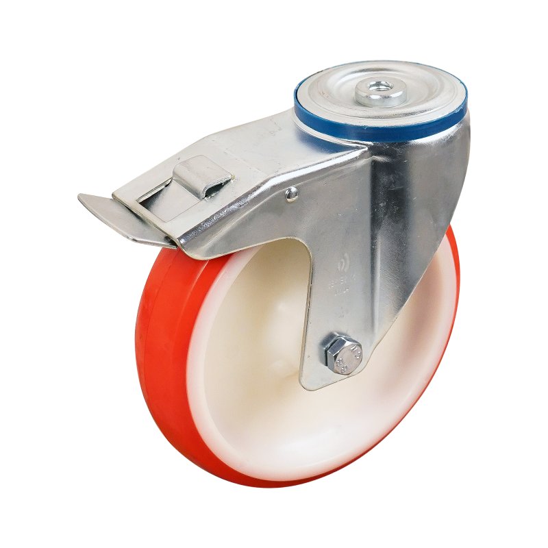 roulette pivotante avec frein 200mm série 27 ᠆ 15 trou pour boulon roulement à rouleaux