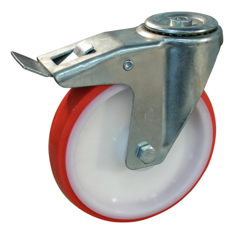 roulette pivotante avec frein 200mm série 27 ᠆ 15 trou pour boulon roulement à billes