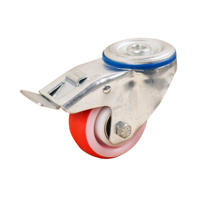 roulette pivotante avec frein 80mm série 27 ᠆ 15 trou pour boulon roulement à billes