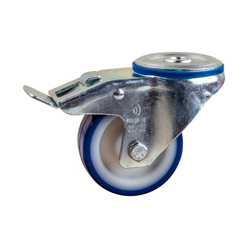 roulette pivotante avec frein 80mm série 27 ᠆ 15 trou pour boulon palier lisse