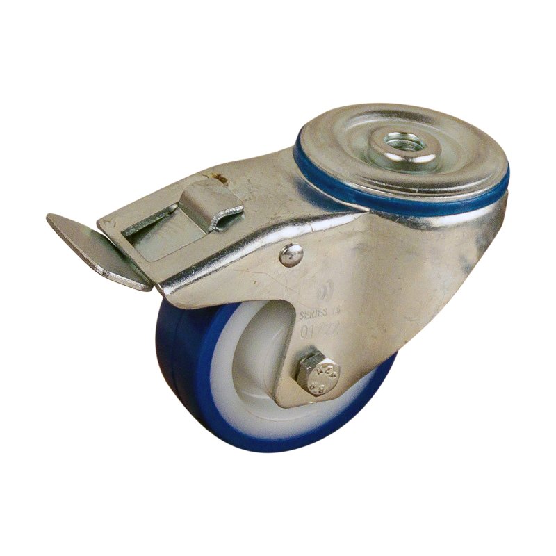 roulette pivotante avec frein 80mm série 27 ᠆ 15 trou pour boulon roulement à rouleaux