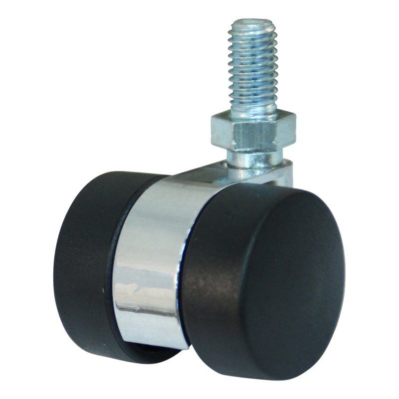 roulette pivotante 30mm série 65 - 77 draadstift M8 palier lisse