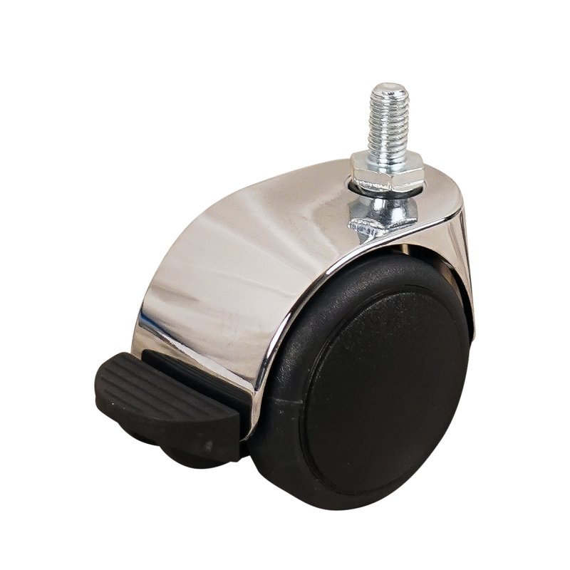 roulette pivotante avec frein 50mm serie 74 - 67 draadstift M8 palier lisse
