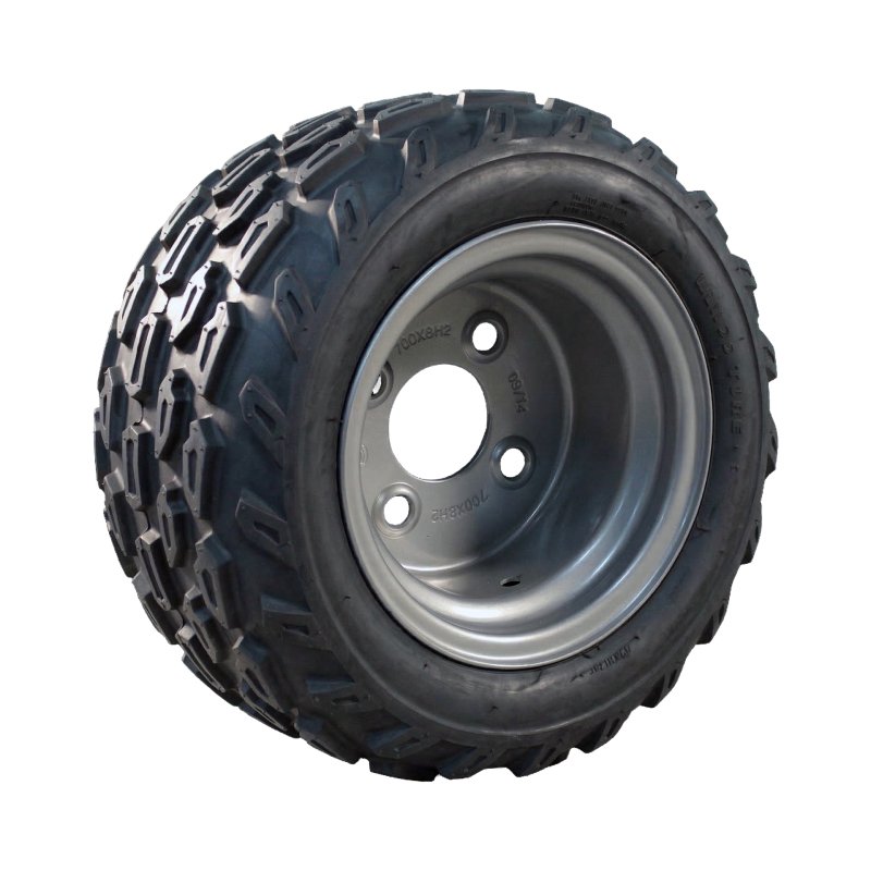 pneu + roue 18x9.50-8 7.00Bx8H2 ET-2 60/100/4 métal KT-123 gris argent