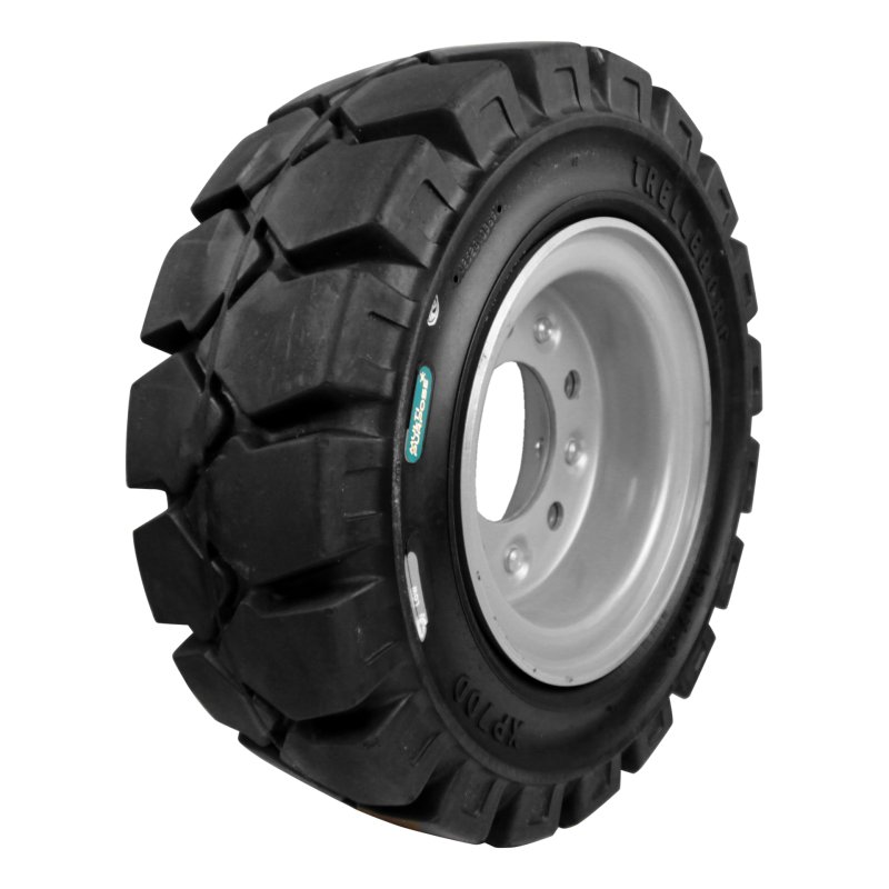 massif pneu + roue + 94/140/5 métal gris argent 18x7-8 (180/70-8) XP700 4.33R-8