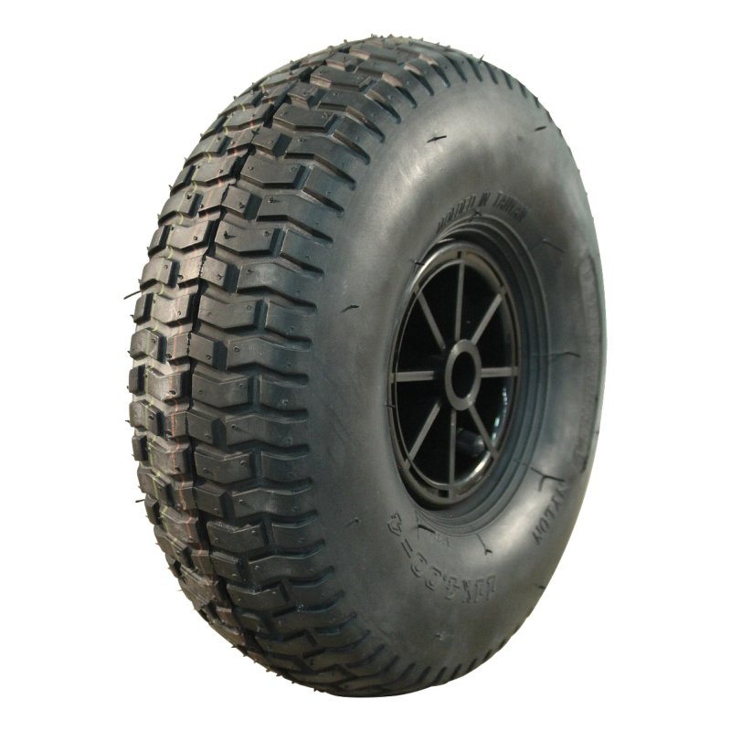 pneu + roue 11x4.00-4 2.10x4 ET0 palier lisse Ø20 NL75mm plastique V-3502 noir