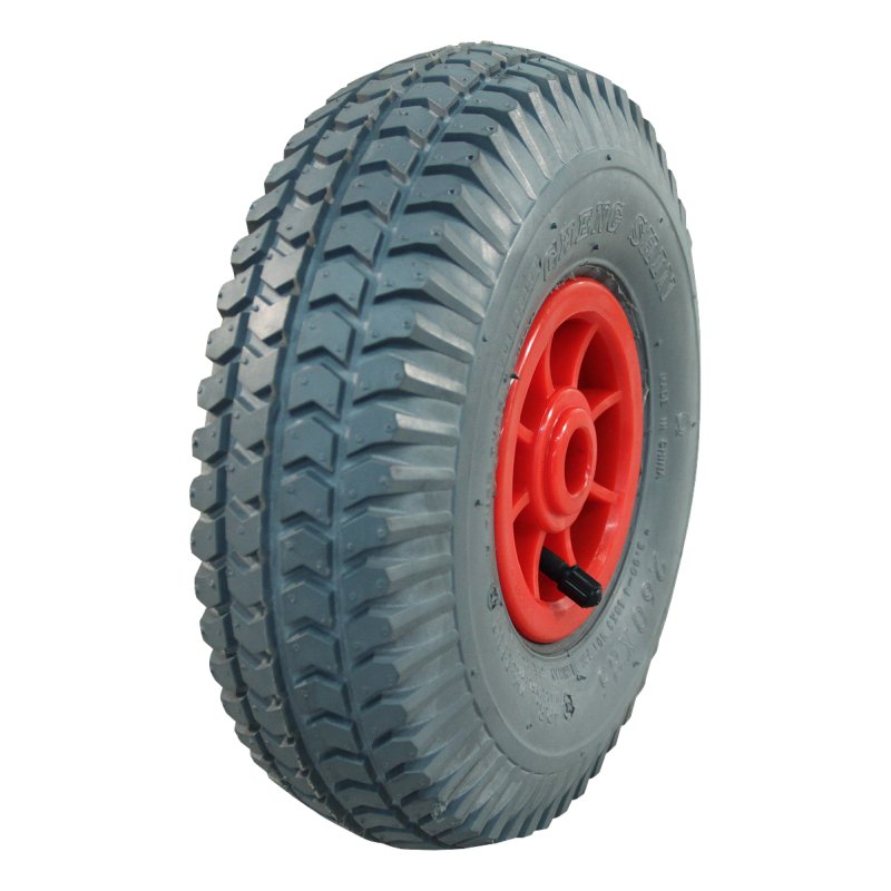 pneu + roue 3.00-4 2.10x4 ET0 roulement à rouleaux Ø20 NL75mm plastique C-248 Rouge