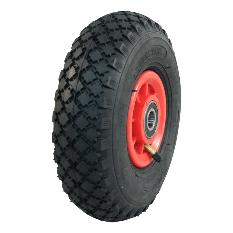 pneu + roue 3.00-4 2.10x4 ET0 NL75mm plastique S-2303 Rouge