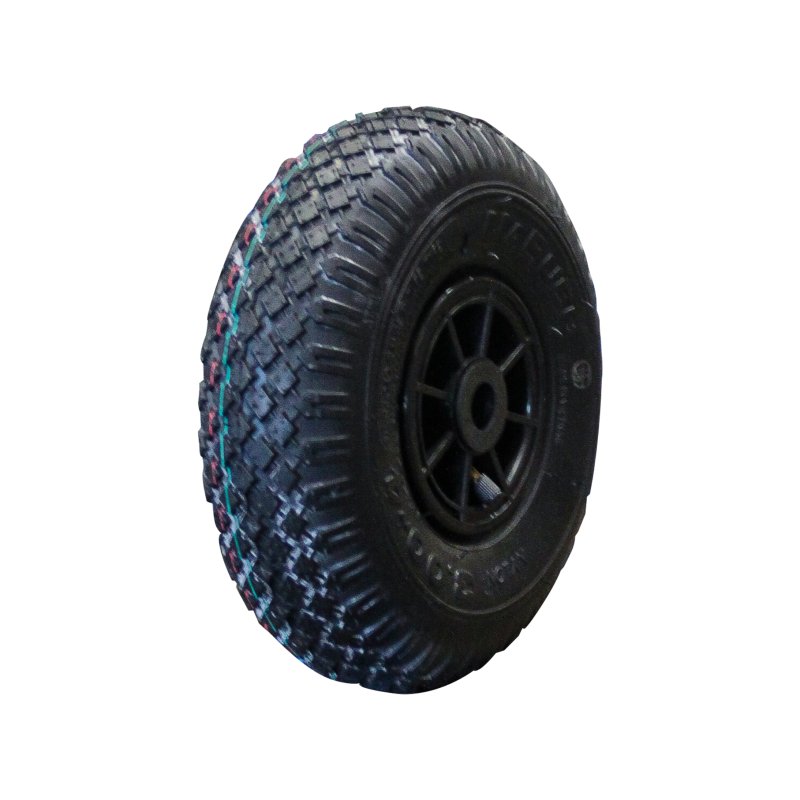 pneu + roue 3.00-4 2.10x4 roulement à rouleaux Ø20 NL75mm plastique S-2303 noir