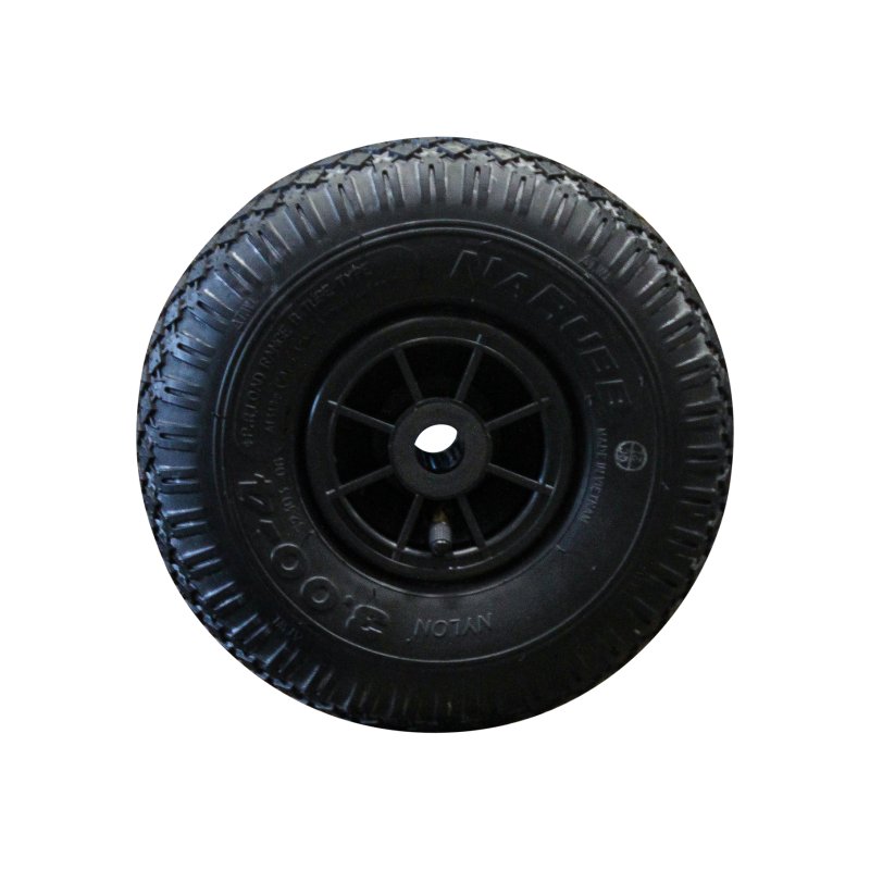 pneu + roue 3.00-4 2.10x4 roulement à rouleaux Ø20 NL75mm plastique S-2303 noir