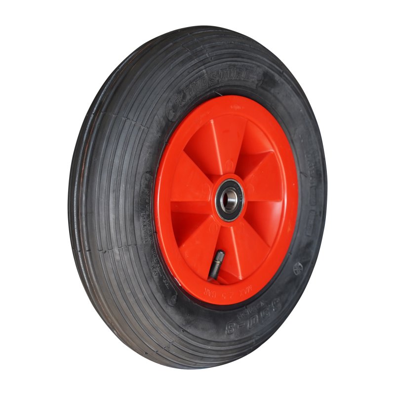 pneu + roue 3.50-8 2.50Ax8 NL75mm plastique V-5501 Rouge