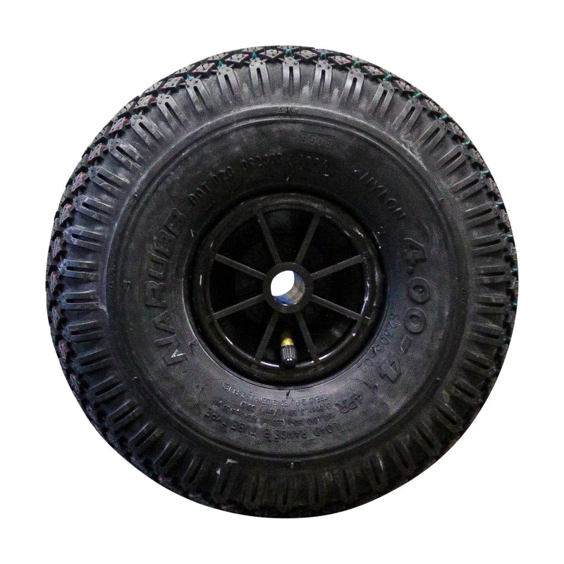 pneu + roue 4.00-4 2.10x4 ET0 palier lisse Ø20 NL75mm plastique S-2303 noir