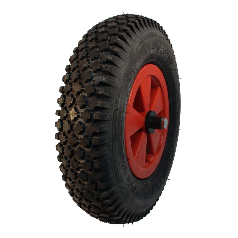 pneu + roue 4.80/4.00-8 2.50Ax8 ET0 NL75mm plastique S-2202 Rouge roulement à rouleaux