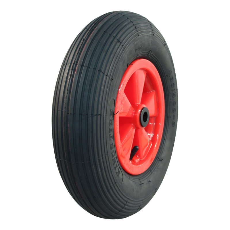 pneu + roue 4.80/4.00-8 2.50Ax8 ET0 palier lisse Ø20 NL88mm plastique V-5501A Rouge