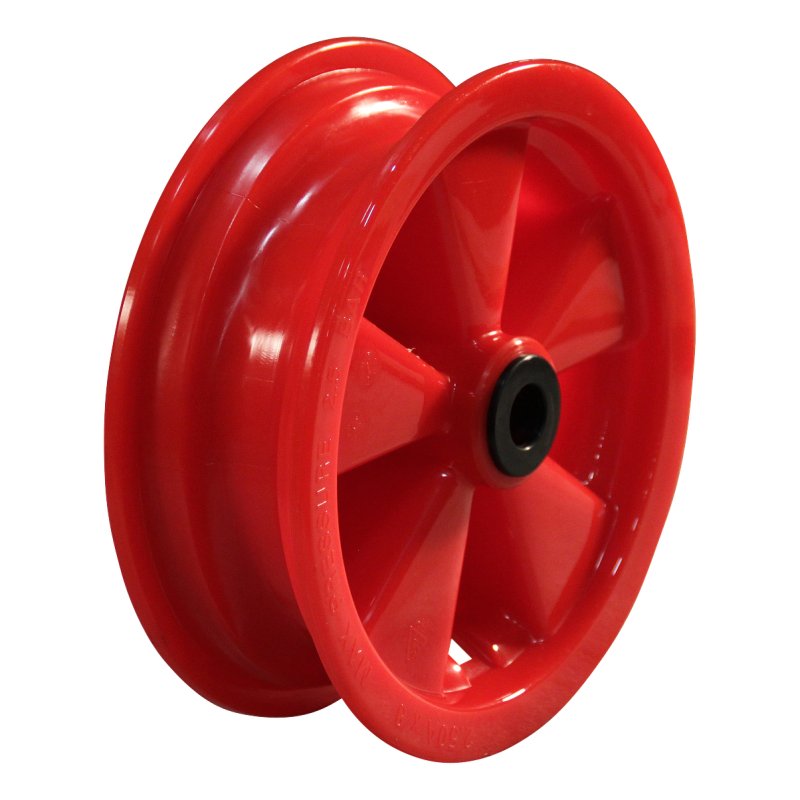 pneu + roue 4.80/4.00-8 2.50Ax8 ET0 palier lisse Ø20 NL88mm plastique V-5501A Rouge