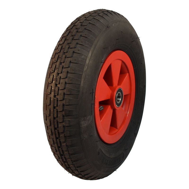pneu + roue 4.80/4.00-8 2.50Ax8 ET0 NL88mm plastique V-6635 Rouge