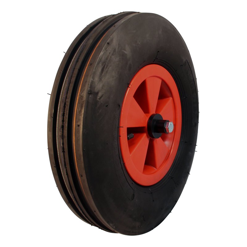 pneu + roue 4.80/4.00-8 2.50Ax8 ET0 NL75mm plastique V-8502 Rouge 130mm roulement à rouleaux