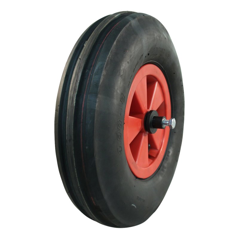 pneu + roue 4.80/4.00-8 2.50Ax8 ET0 NL88mm plastique V-8502 Rouge roulement à rouleaux