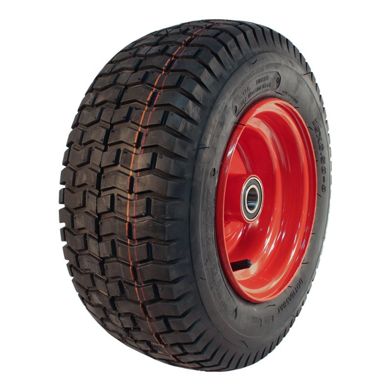 pneu + roue 16x6.50-8 5.50Bx8H2 ET0 NL100mm métal V-3502 Rouge