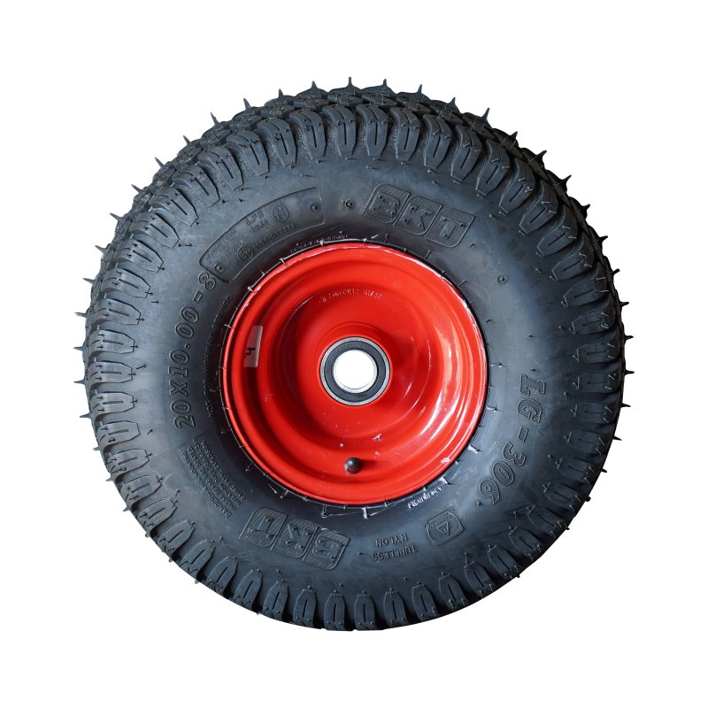 pneu + roue 20x10.00-8 7.00Bx8H2 ET0 NL150mm métal LG-306 Rouge