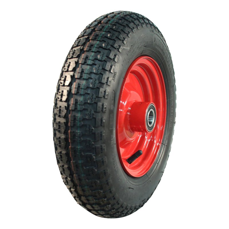 pneu + roue 3.50-8 2.50Ax8H2 ET0 NL100mm métal V-9128 Rouge