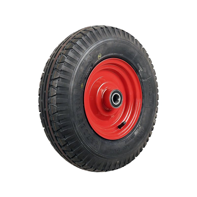pneu + roue 4.00-8 2.50Ax8H2 ET0 NL90mm métal V-40 Rouge
