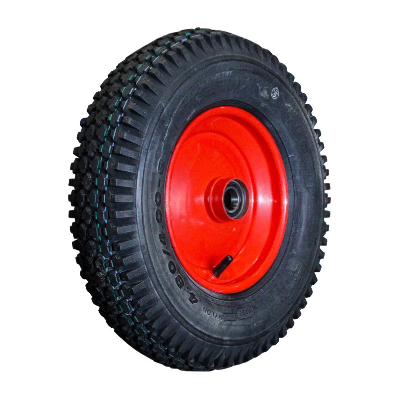 pneu + roue 4.80/4.00-8 2.50Ax8H2 ET7 roulement à billes Ø25 NL88mm métal S-2202 Rouge