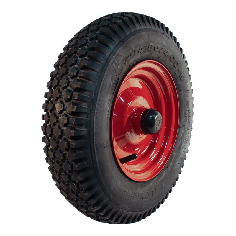 pneu + roue 4.80/4.00-8 2.50Ax8H2 ET7 roulement à billes Ø25 NL88mm métal S-2202 Rouge