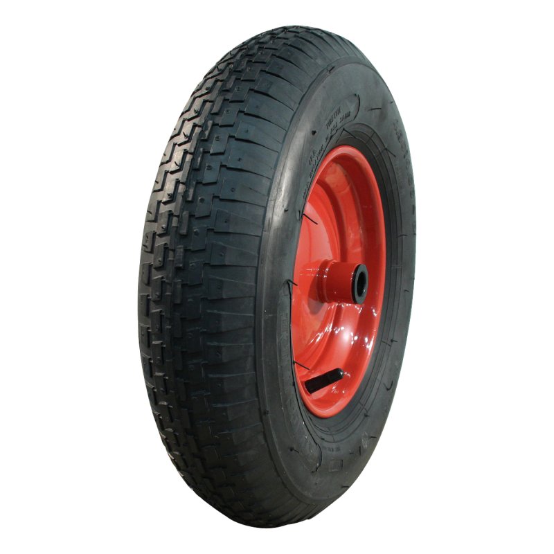 pneu + roue 4.80/4.00-8 2.50Ax8 ET0 roulement à rouleaux Ø20 NL100mm métal V-6635 Rouge