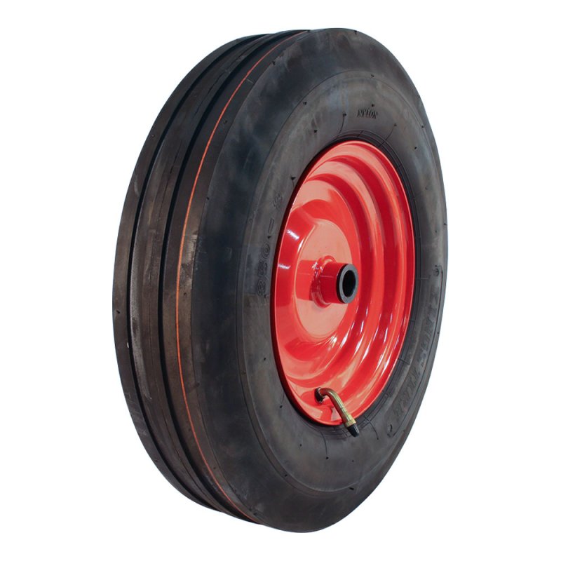 pneu + roue 4.80/4.00-8 2.50Ax8 ET0 roulement à rouleaux Ø25 NL100mm métal V-8502 Rouge