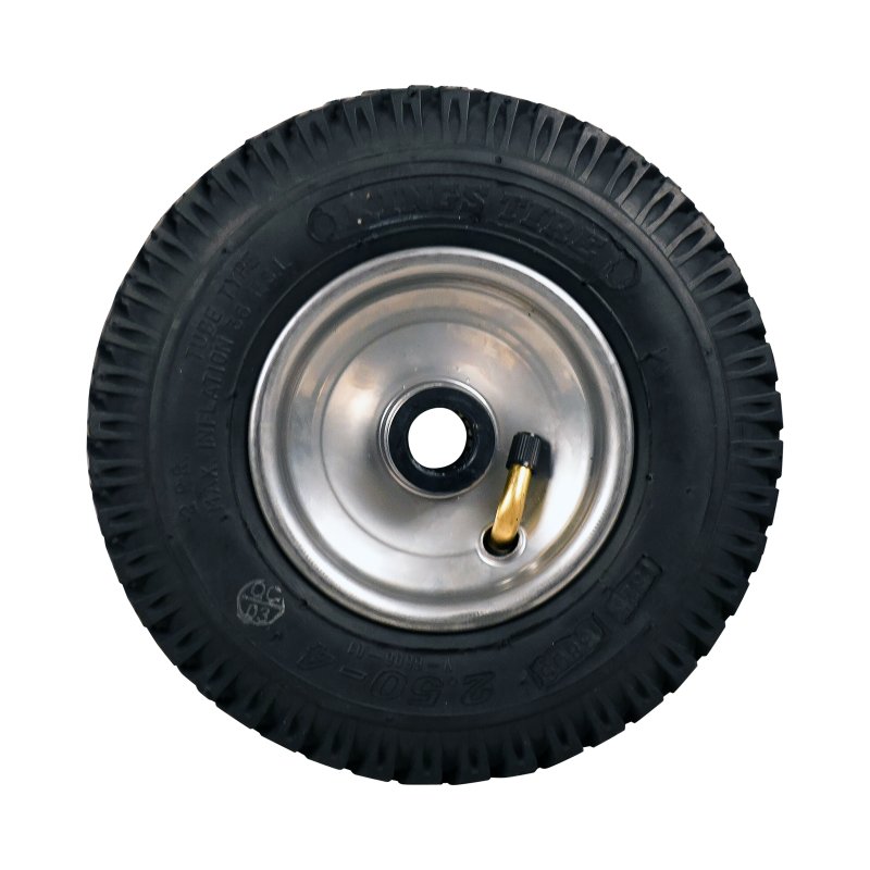 pneu + roue 2.50-4 2.10x4 ET0 roulement à rouleaux Ø20 NL50mm métal V-6606 gris argent