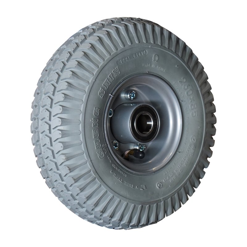 pneu + roue 3.00-4 2.10-4H2 ET0 roulement à billes Ø25 NL75mm métal C-248 gris argent