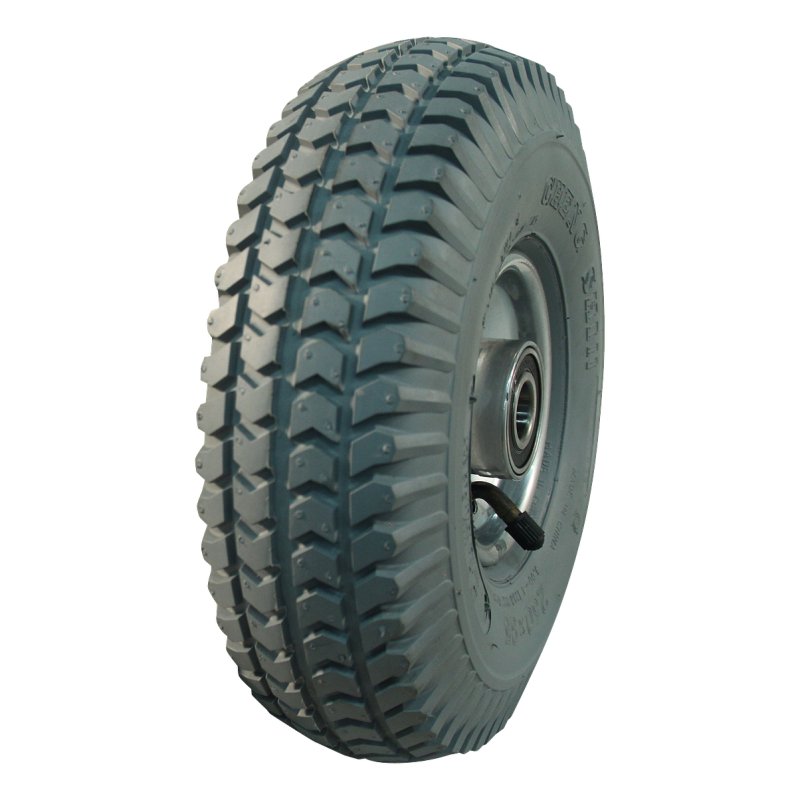 pneu + roue 3.00-4 2.10x4H2 ET0 NL75mm métal C-248 gris