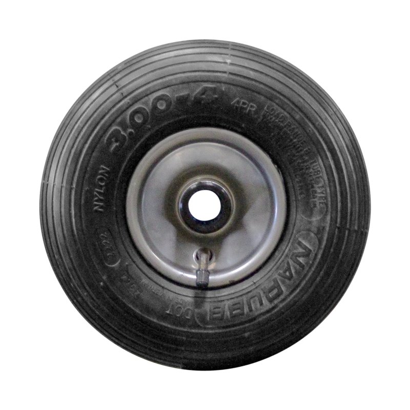 pneu + roue 3.00-4 2.10x4H2 ET0 roulement à rouleaux Ø25 NL75mm métal S-2301 gris argent