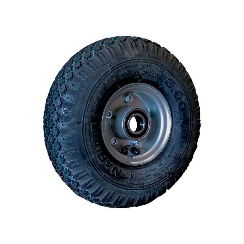 pneu + roue 3.00-4 2.10-4H2 ET0 roulement à billes Ø25 NL75mm métal S-2303 gris argent