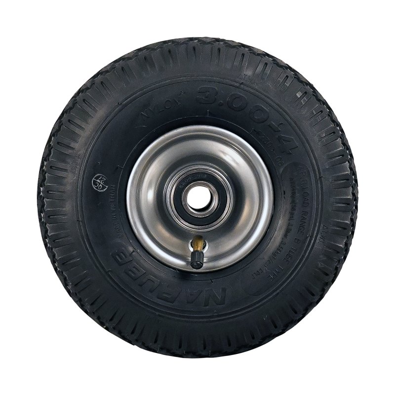 pneu + roue 3.00-4 2.10x4H2 ET0 NL75mm métal S-2303 gris