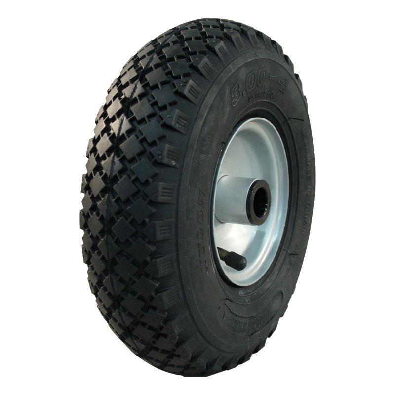 pneu + roue 3.00-4 2.10x4 ET0 NL69mm métal S-2303 gris