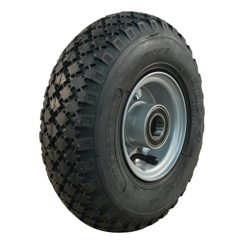 pneu + roue 3.00-4 2.10-4H2 ET0 roulement à billes Ø25 NL75mm métal V-6605 gris argent