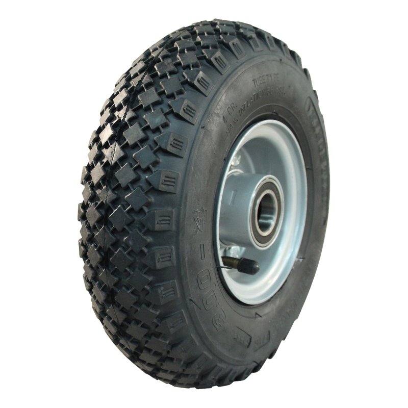 pneu + roue 3.00-4 2.10-4H2 ET0 roulement à billes Ø25 NL75mm métal V-6605 gris argent