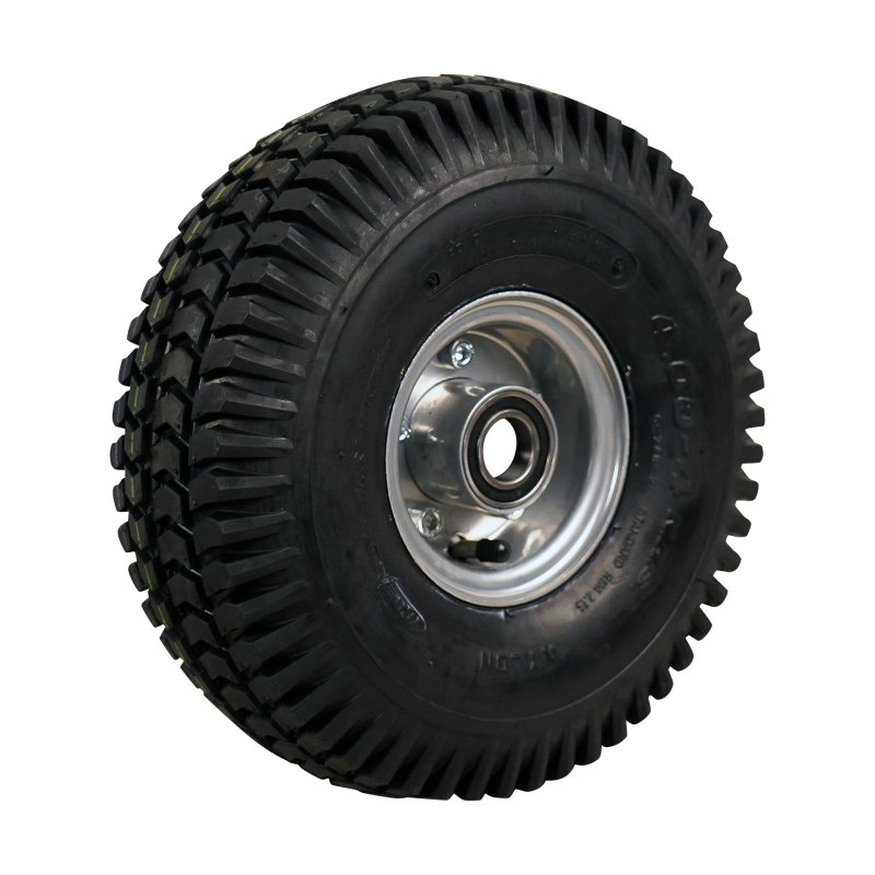 pneu + roue 4.00-4 2.10-4H2 ET0 roulement à billes Ø25 NL75mm métal C-248 gris argent