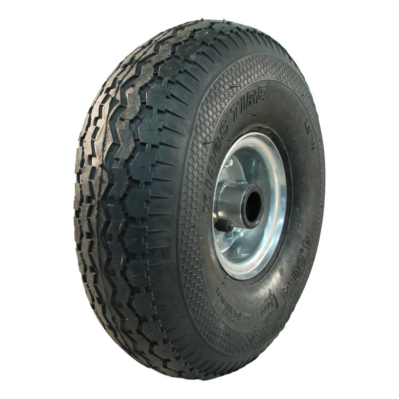 pneu + roue 4.00-4 2.10-4H2 ET0 roulement à rouleaux Ø20 NL75mm métal V-6504 gris