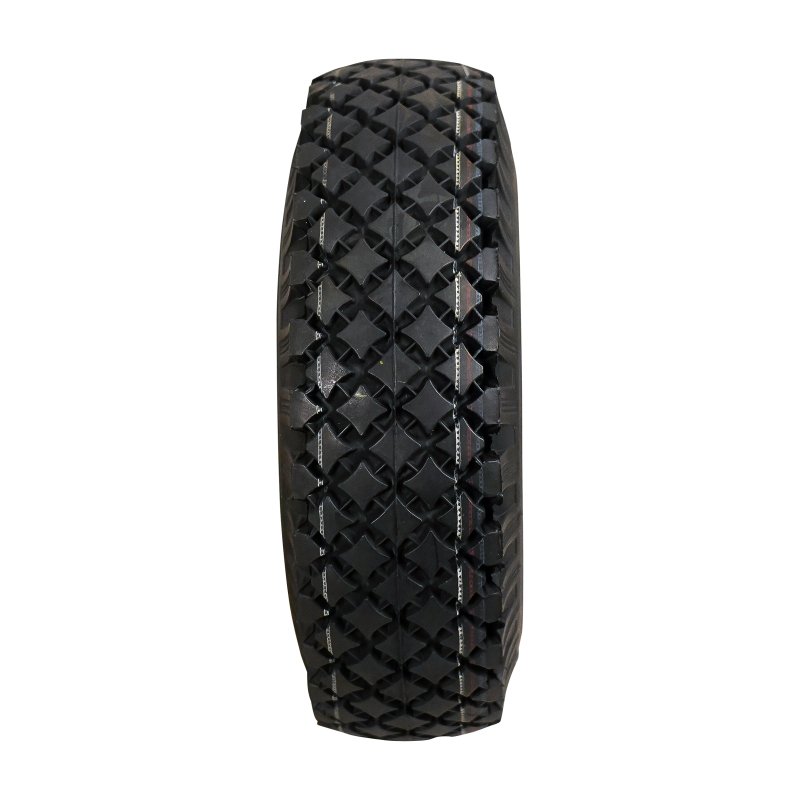pneu + roue 4.00-4 2.10-4H2 ET0 roulement à rouleaux Ø25 NL75mm métal V-76 extra gris argent