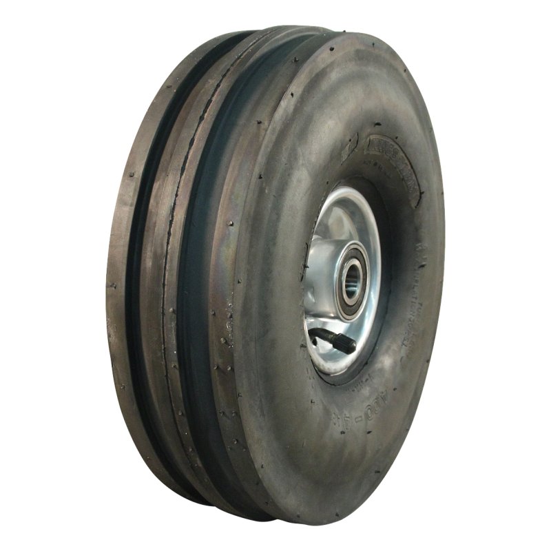 pneu + roue 4.00-4 2.10x4H2 ET0 NL75mm métal V-8502 gris