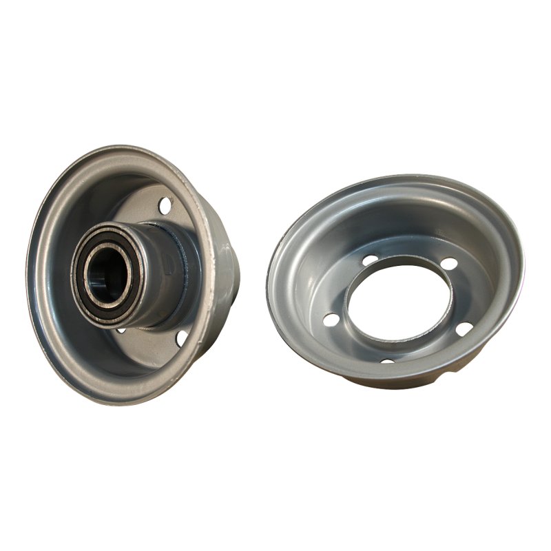 pneu + roue 4.10/3.50-4 2.10-4H2 ET0 roulement à billes Ø25 NL75mm métal V-6602 gris argent