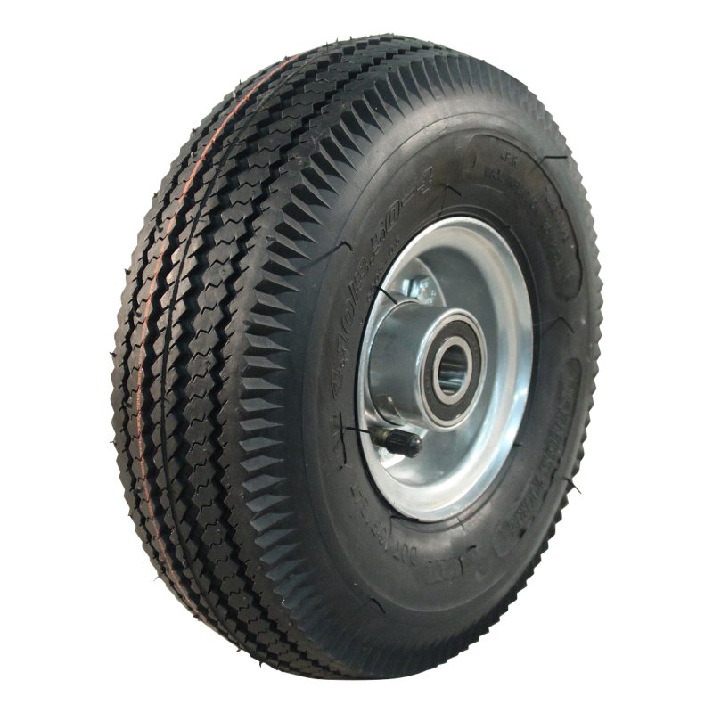 pneu + roue 4.10/3.50-4 2.10-4 ET0 roulement à billes Ø20 NL75mm métal V-6603 gris argent