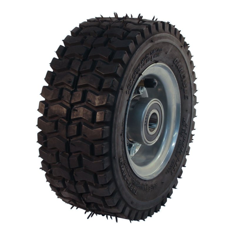 pneu + roue 9x3.50-4 2.10-4 ET0 roulement à billes Ø20 NL75mm métal Turf Saver gris argent