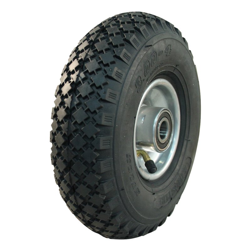 pneu + roue 9x3.50-4 2.10x4H2 ET0 NL75mm métal Turf Saver gris