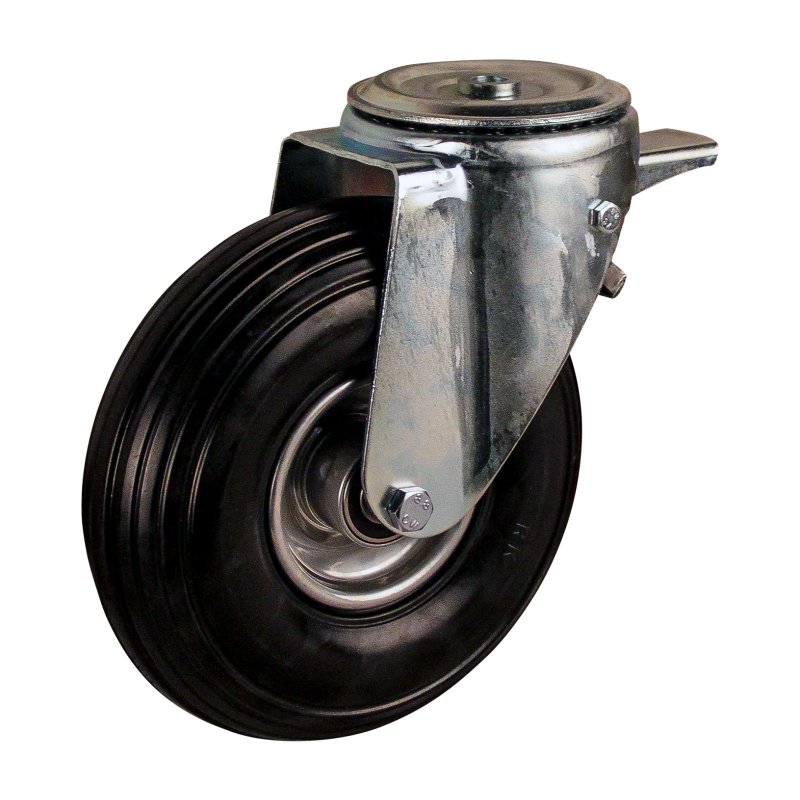 roulette pivotante avec frein 260mm serie 43 ᠆ 91 montage de la plaque roulement à billes